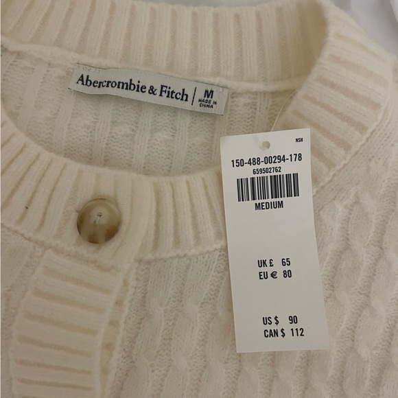 Abercrombie & Fitch Cream Button-Up Cardigan - Picture 2 of 3